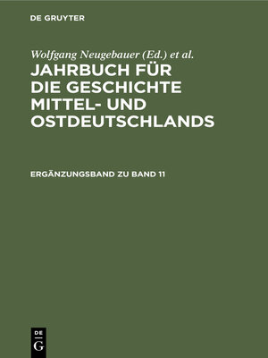 cover image of Ergänzungsband zu Band 11